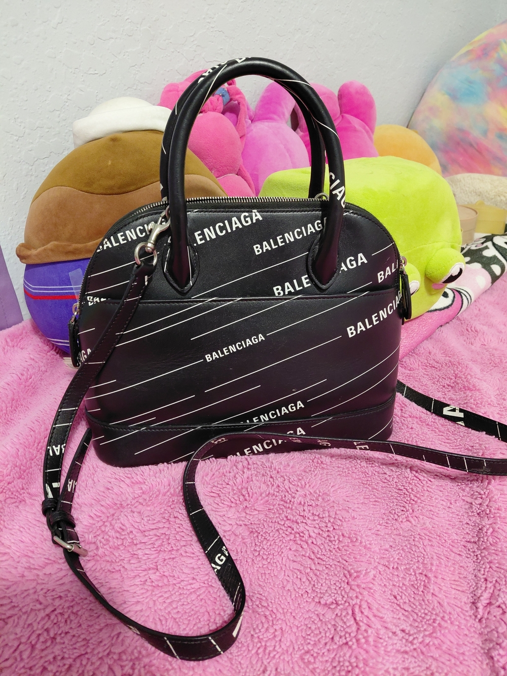 Balenciaga Black Logo Satchel Bag